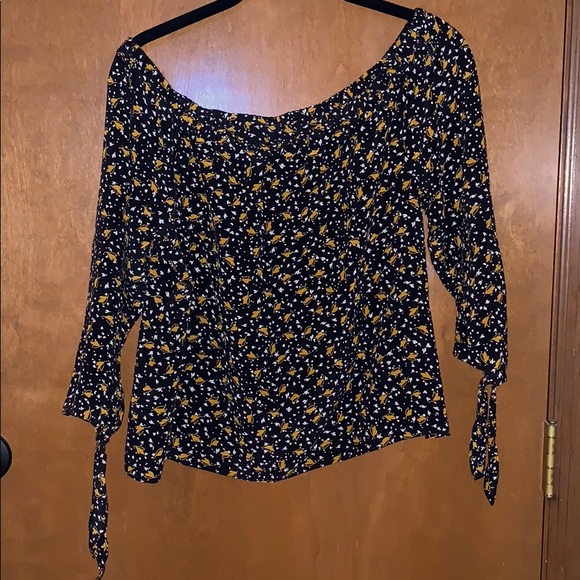 Off should Madewell printed top with tie cuffs - Picture 2 of 5